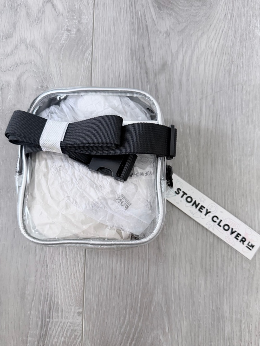 Stoney Clover Lane Clear Small Fanny Pack Noir and Silver